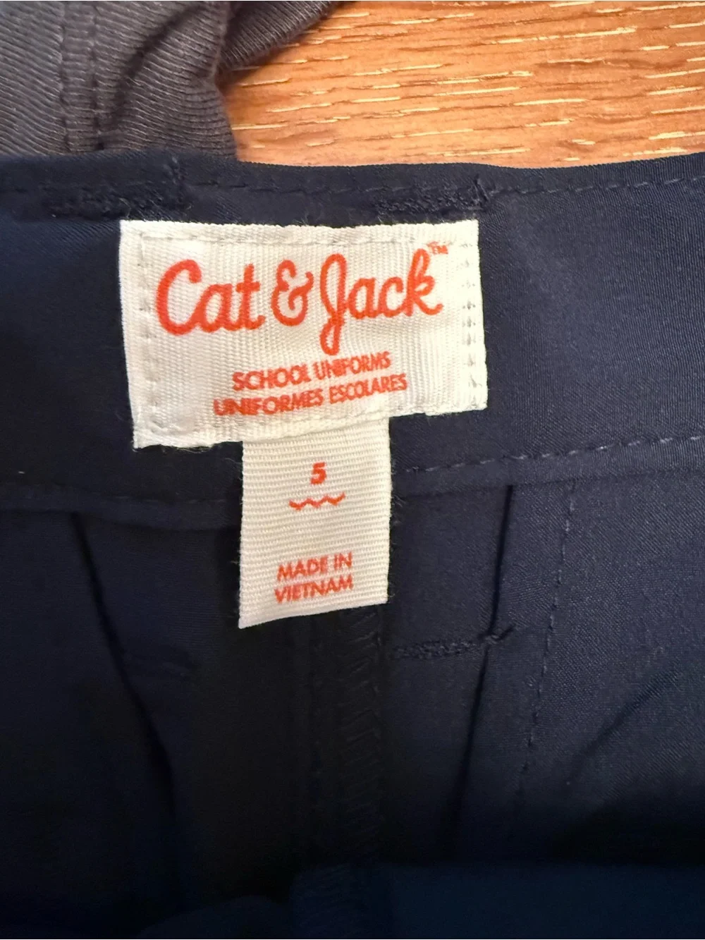 Cat & Jack Navy Shorts with Charcoal Tee